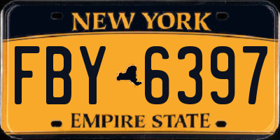 NY license plate FBY6397