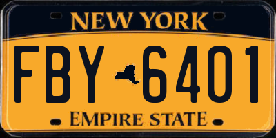 NY license plate FBY6401