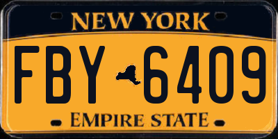 NY license plate FBY6409