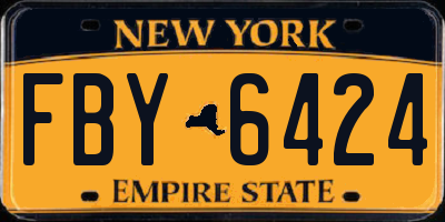 NY license plate FBY6424