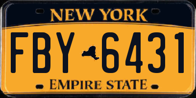 NY license plate FBY6431