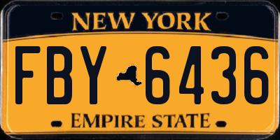NY license plate FBY6436