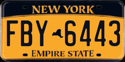 NY license plate FBY6443