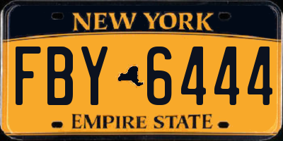 NY license plate FBY6444
