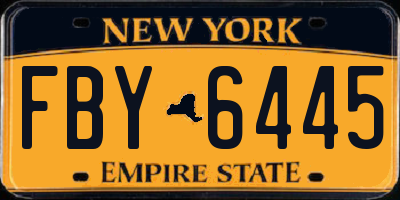 NY license plate FBY6445