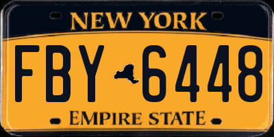 NY license plate FBY6448