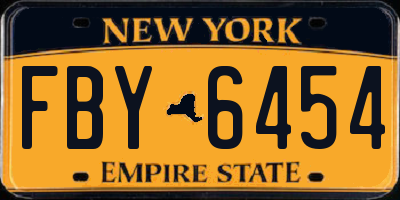NY license plate FBY6454