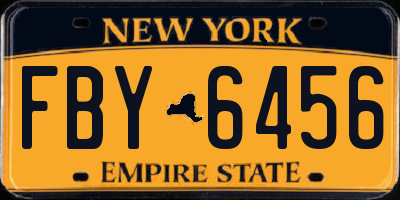 NY license plate FBY6456