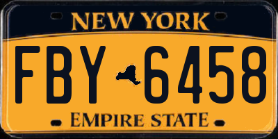 NY license plate FBY6458