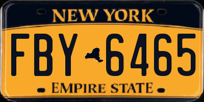 NY license plate FBY6465