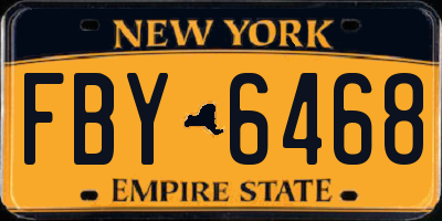 NY license plate FBY6468