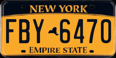 NY license plate FBY6470