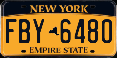 NY license plate FBY6480