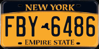 NY license plate FBY6486