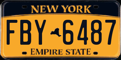 NY license plate FBY6487