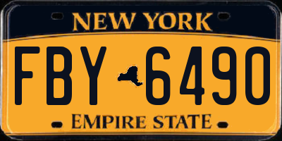 NY license plate FBY6490