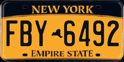 NY license plate FBY6492