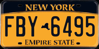 NY license plate FBY6495