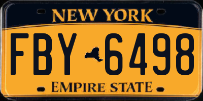 NY license plate FBY6498