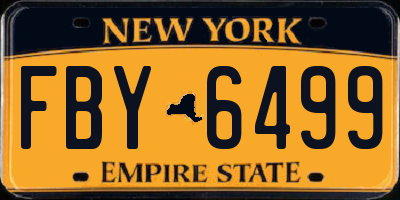 NY license plate FBY6499