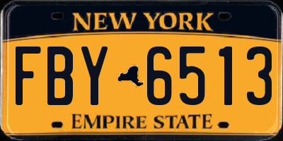NY license plate FBY6513
