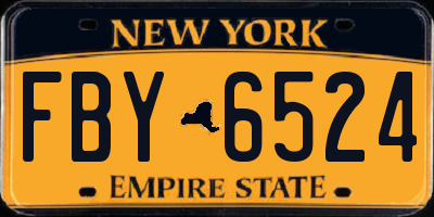 NY license plate FBY6524