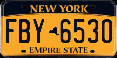 NY license plate FBY6530
