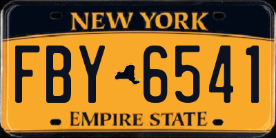 NY license plate FBY6541