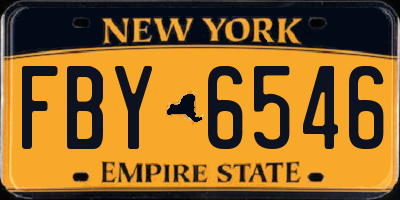 NY license plate FBY6546