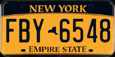 NY license plate FBY6548
