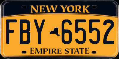 NY license plate FBY6552