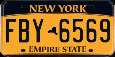 NY license plate FBY6569