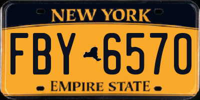 NY license plate FBY6570