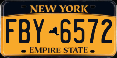 NY license plate FBY6572