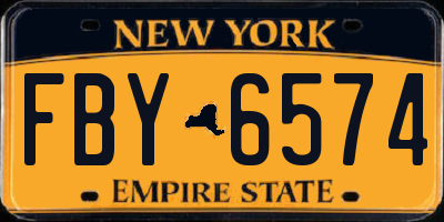 NY license plate FBY6574