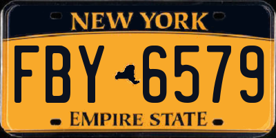NY license plate FBY6579