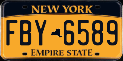 NY license plate FBY6589