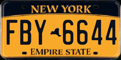 NY license plate FBY6644