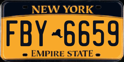 NY license plate FBY6659