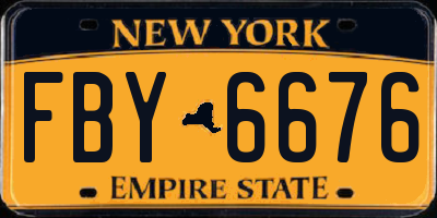 NY license plate FBY6676