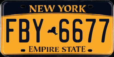 NY license plate FBY6677