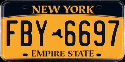 NY license plate FBY6697