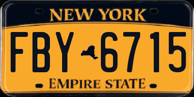 NY license plate FBY6715