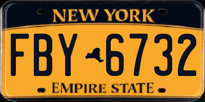 NY license plate FBY6732