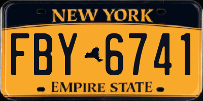 NY license plate FBY6741