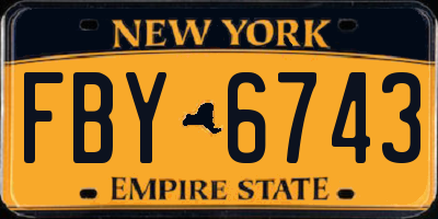 NY license plate FBY6743