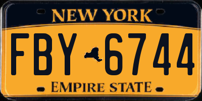 NY license plate FBY6744