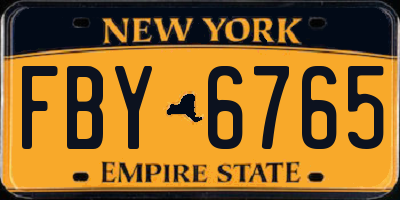 NY license plate FBY6765