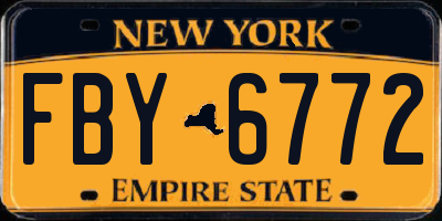 NY license plate FBY6772