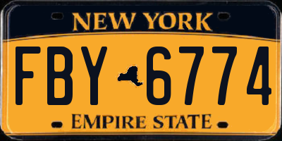 NY license plate FBY6774